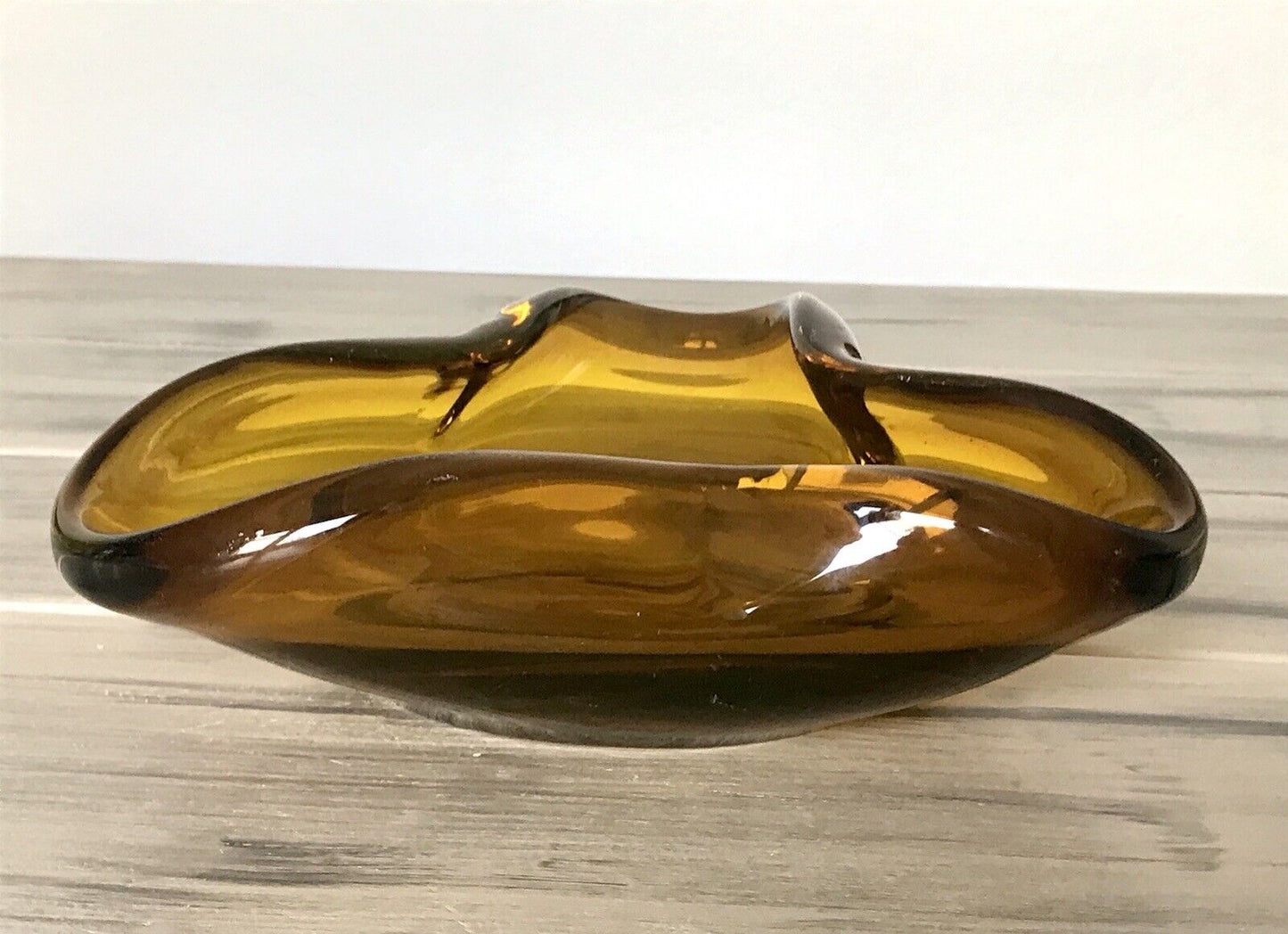 Vintage Murano Barovier ? 60er 70er Schale Glas Bernstein Gelb Amber