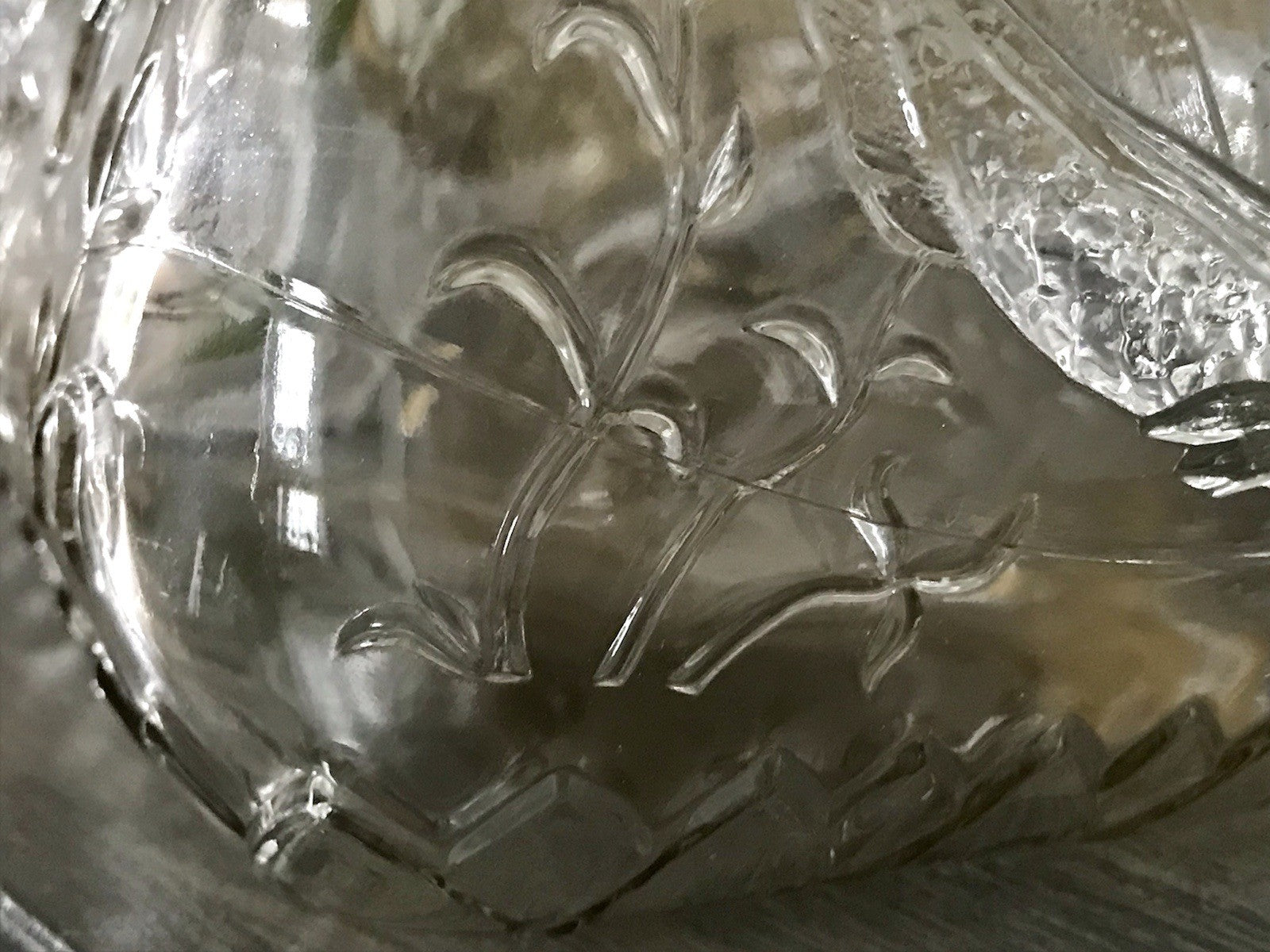 Antik Art Déco Deckeldose Dose Glasdose Pressglas Haribo Lakritze Fischmuster