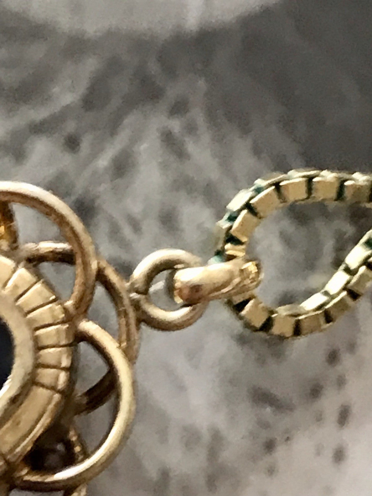 Alt Vintage Edel Kette & Anhänger lila Stein Amethyst? vergoldet Amerik. Doublè