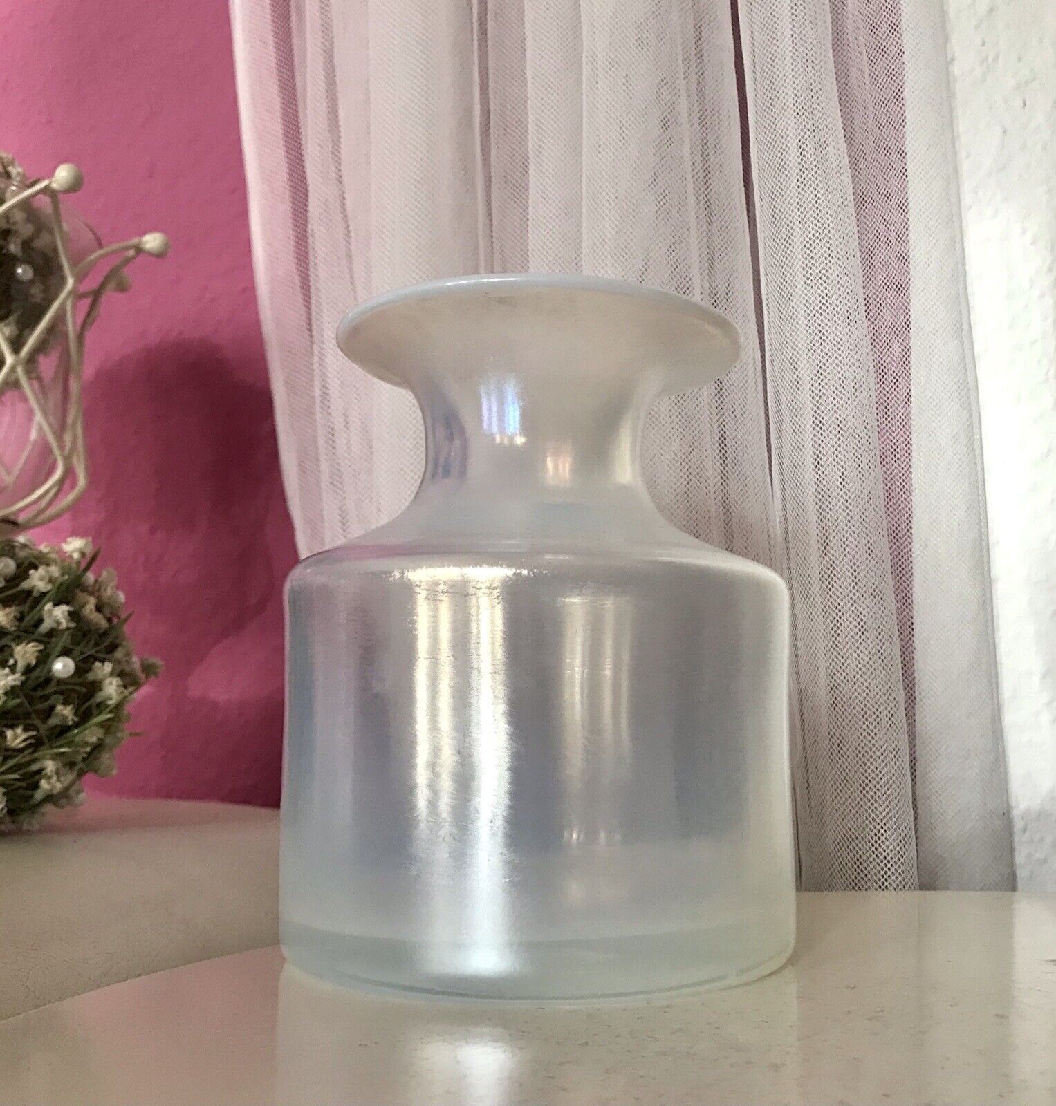 Vintage Glasvase Glaskunst Vase edel Glashütte Eisch irisierende „Eiskönigin“