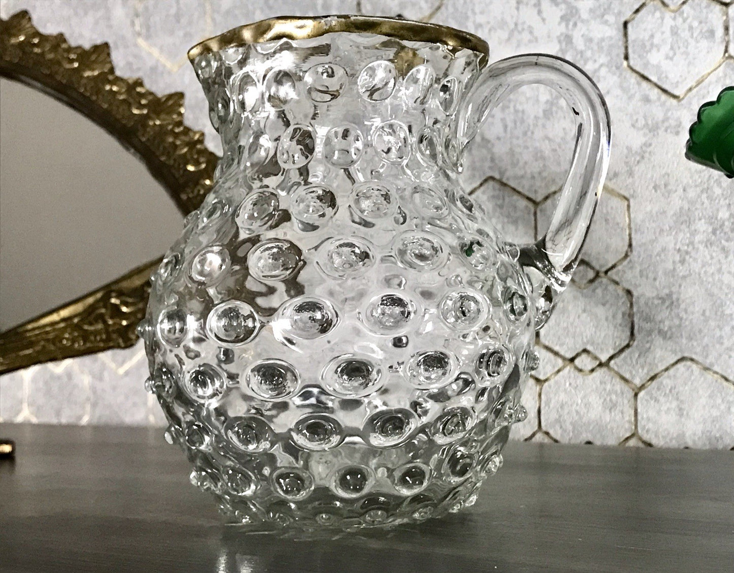 Anti Krug Glaskrug Kanne Karaffe Nuppen Abriss Zwar&Neugebauer Weißwasser 0,6 L