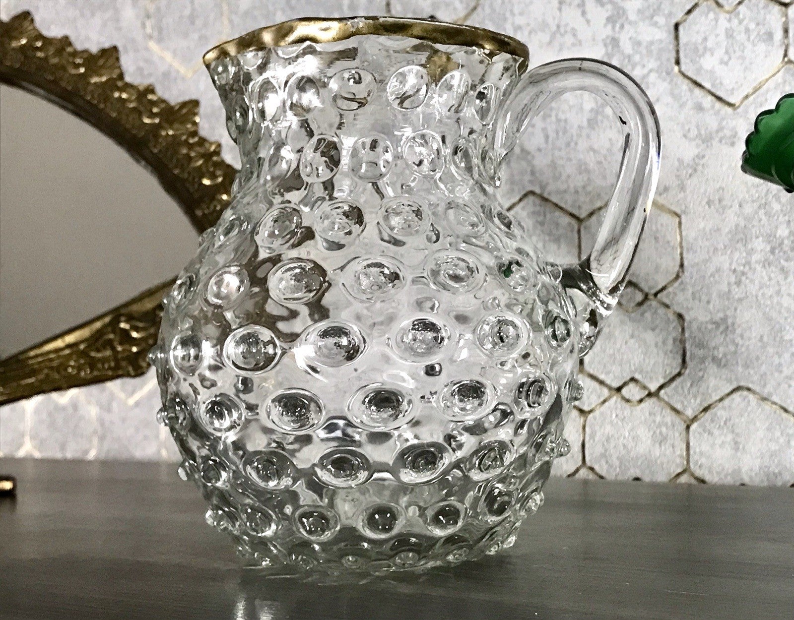 Anti Krug Glaskrug Kanne Karaffe Nuppen Abriss Zwar&Neugebauer Weißwasser 0,6 L