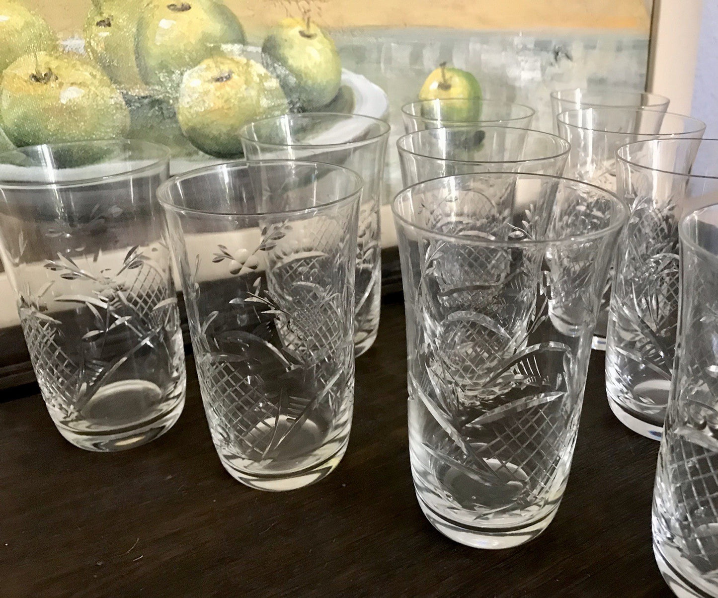 Antik Art Déco EDEL 10 Wassergläser Gläser  Becher Glas Kristallglas geschliffen