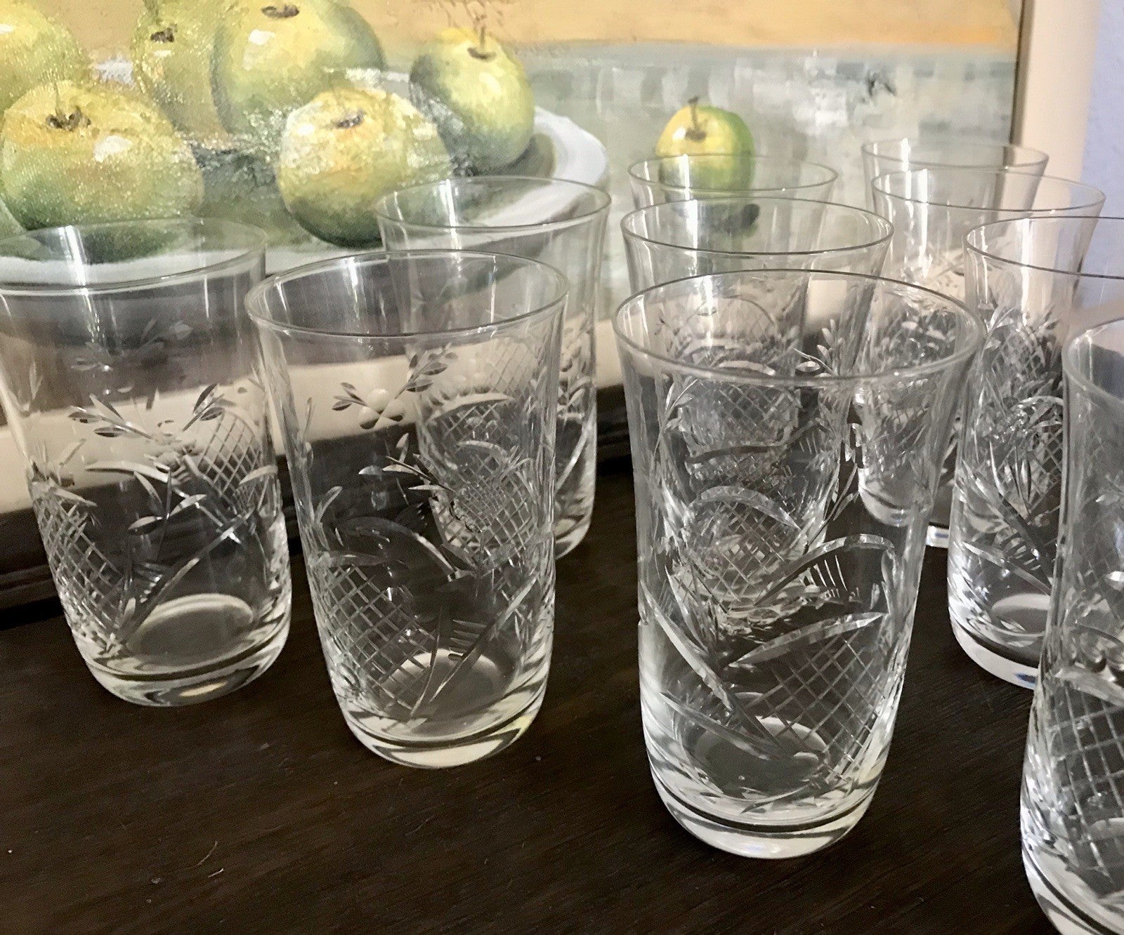 Antik Art Déco EDEL 10 Wassergläser Gläser  Becher Glas Kristallglas geschliffen