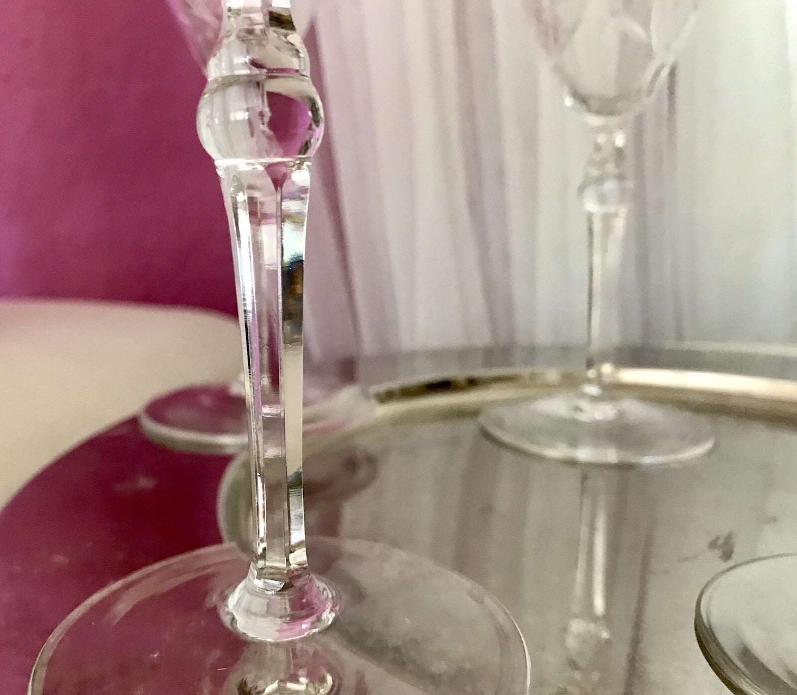 Antik Edel Art Déco 6x Weingläser Gläser Schliffdekor