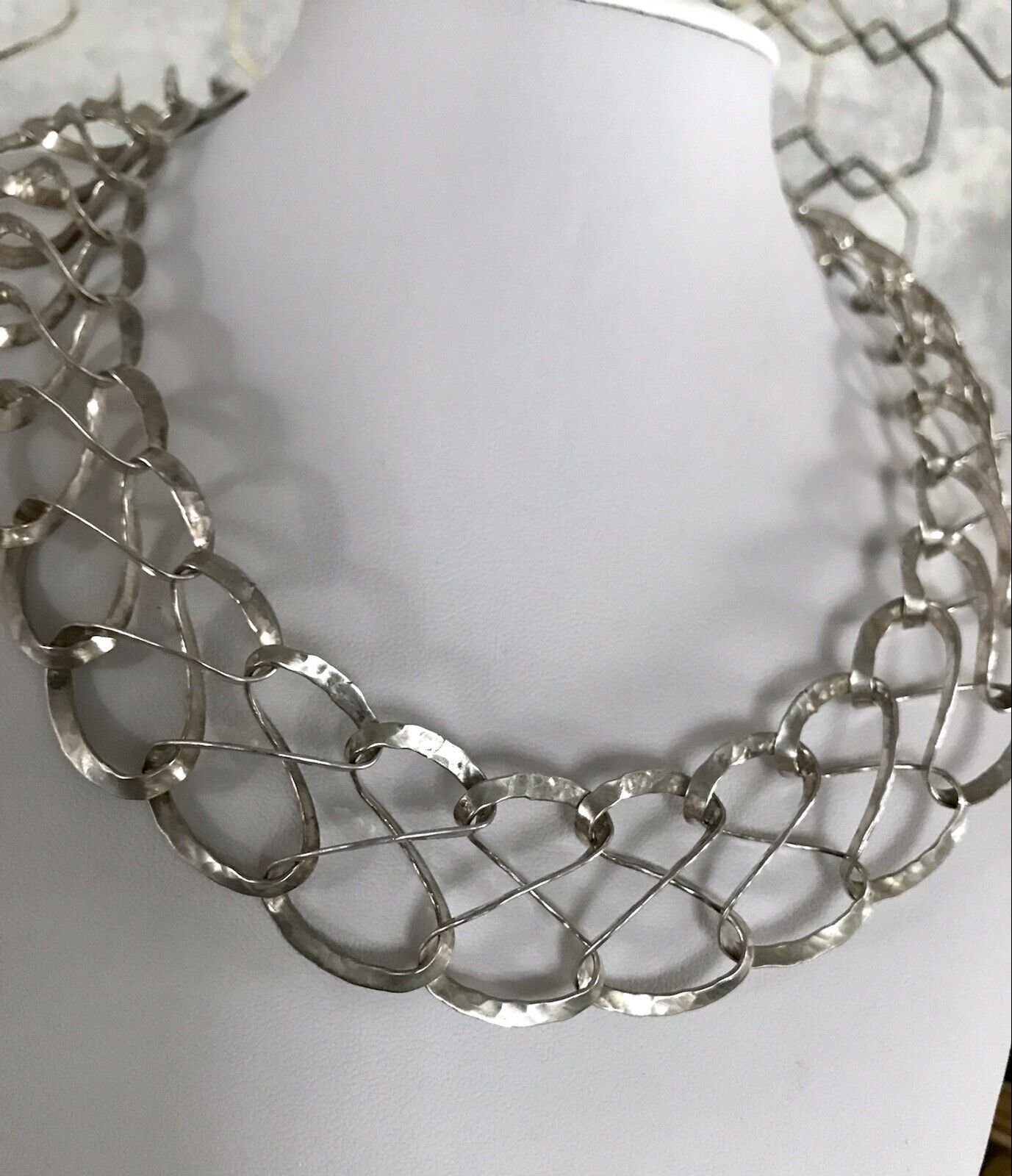 Vintage Designer Perli Edel 800 Silber Collier Halskette Edel Choker