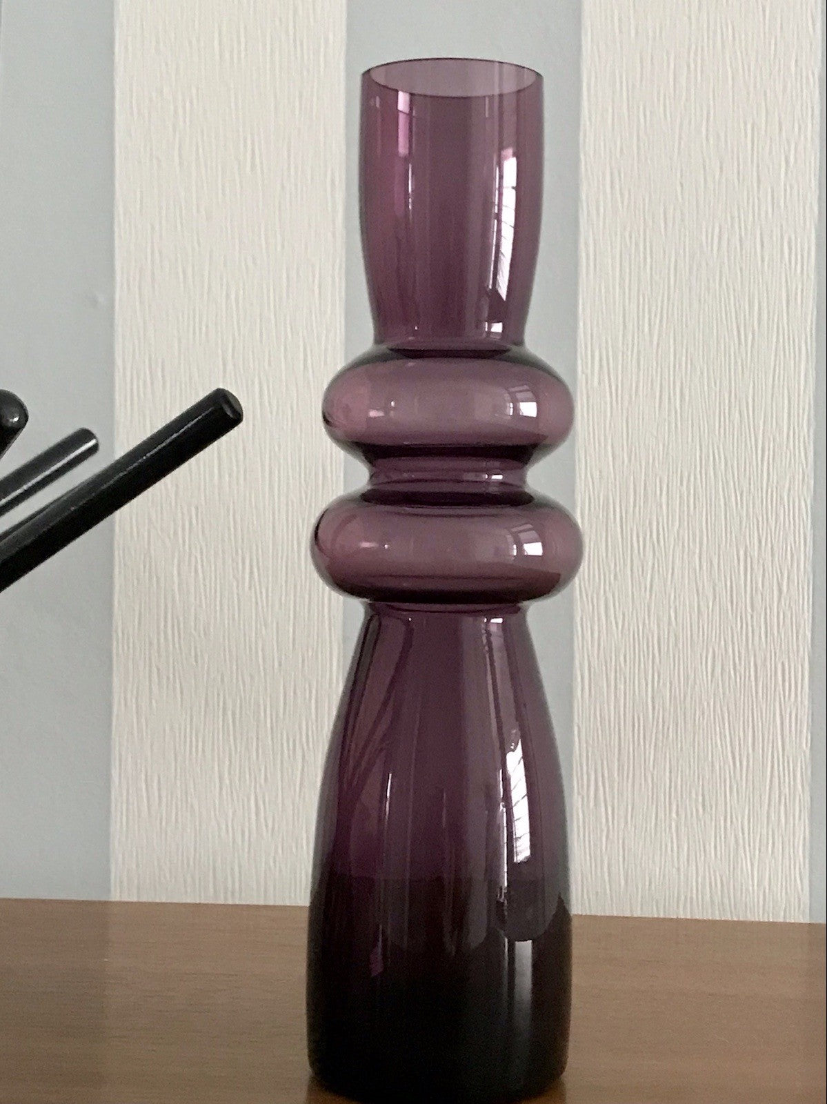 Vintage mid century Vase 60er 70er Glasvase mundgeblasen WUNDERSCHÖN!! lila