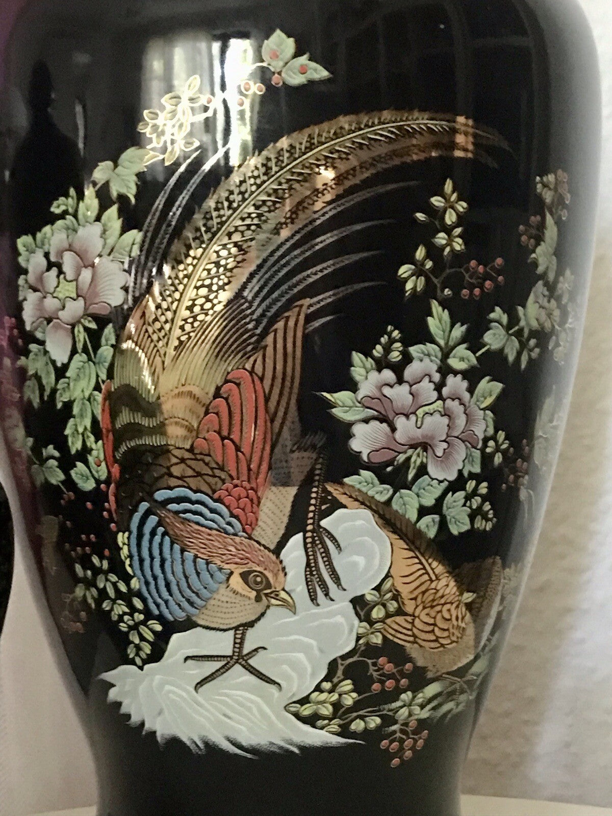 Vintage 1 Porzellan Prunkvase Deckelvase Vase Italien MCModernistisch schwarz