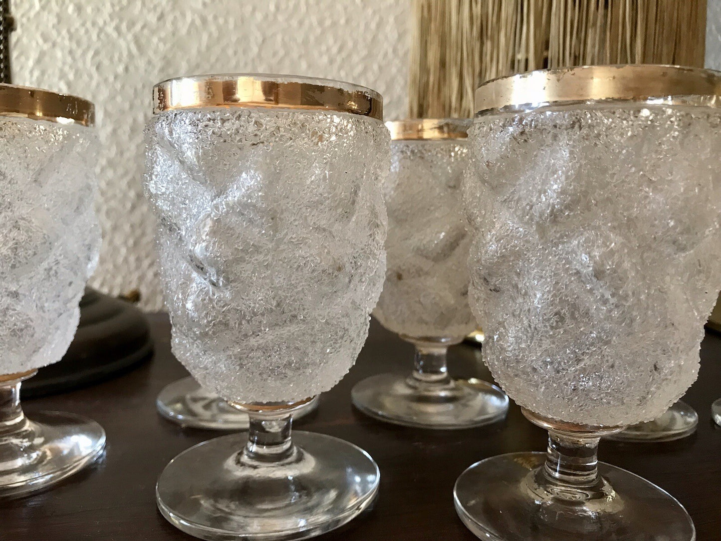 Antik 1 (von 10) Fußbecher Kelch Becher Weinglas Pokalglas Kristallglas? ~1870