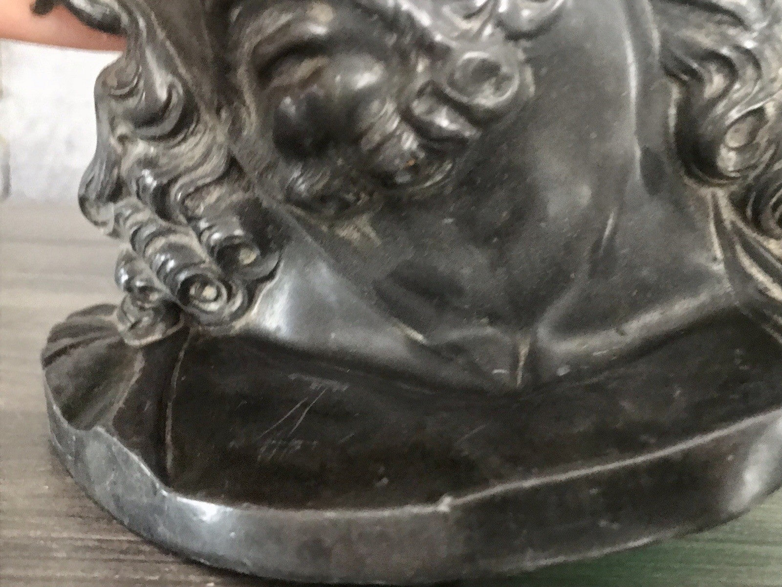 Antik Zinn? Relief Jesus Büste Dornkrone Figur Guss?  schön