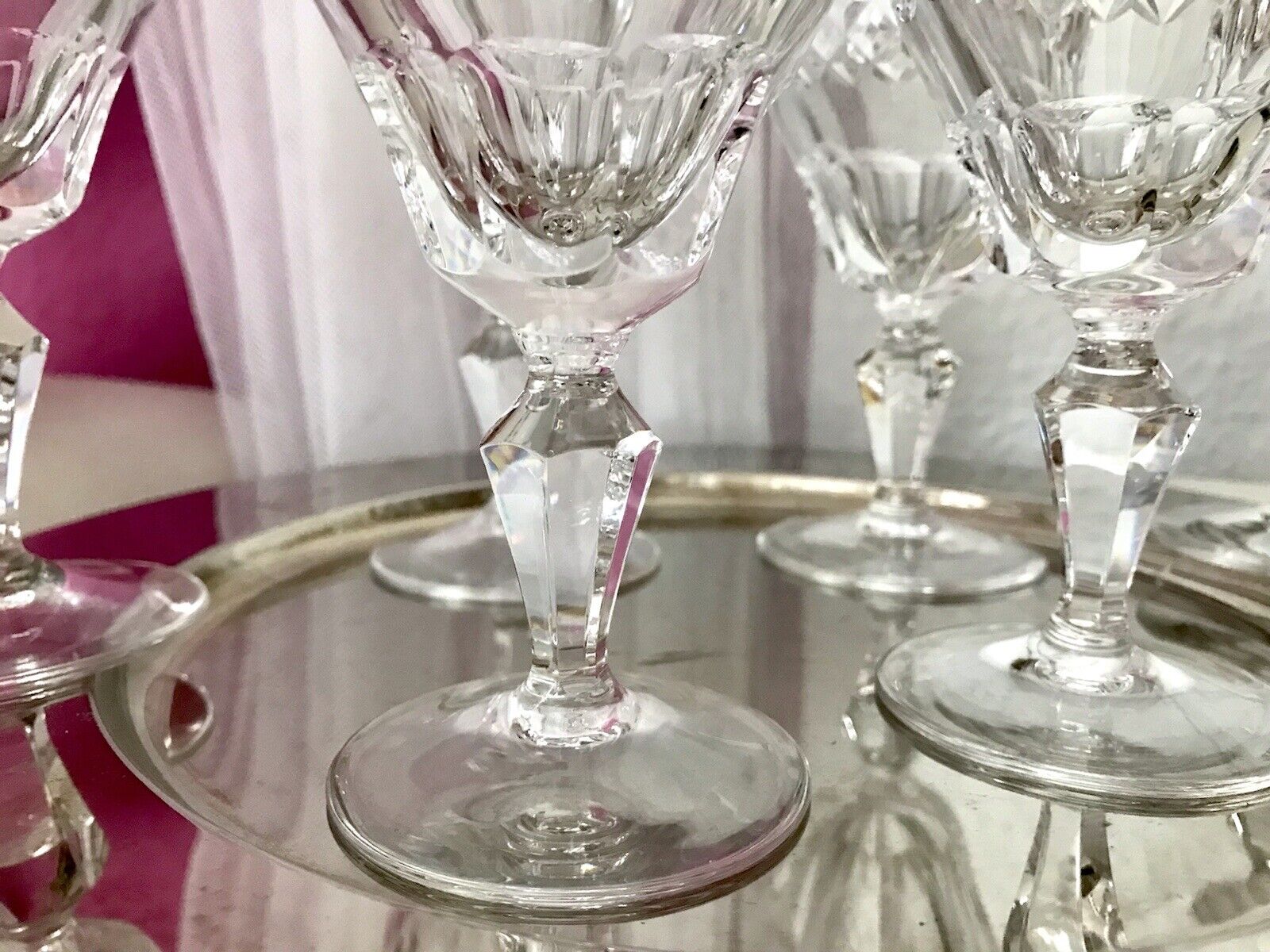 Vintage SEHR EDEL 6x Weingläser Gläser Kristallglas So schön!