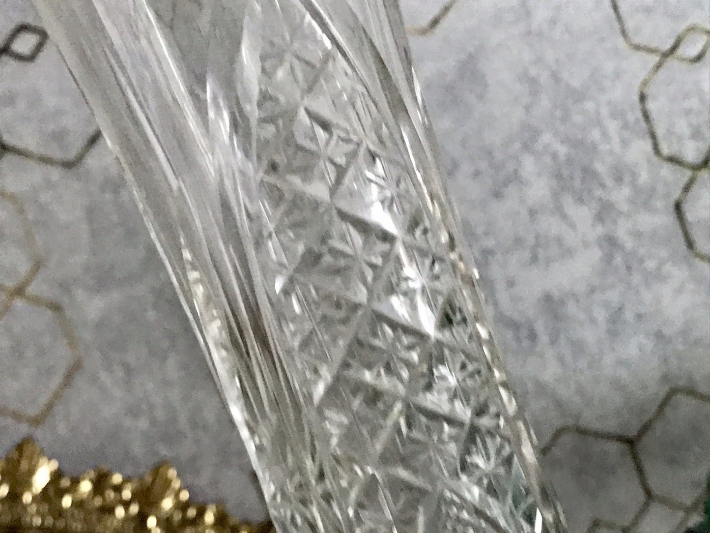 Antik Vase Glasvase Kristallglas geschliffen Jugendstil Art Déco