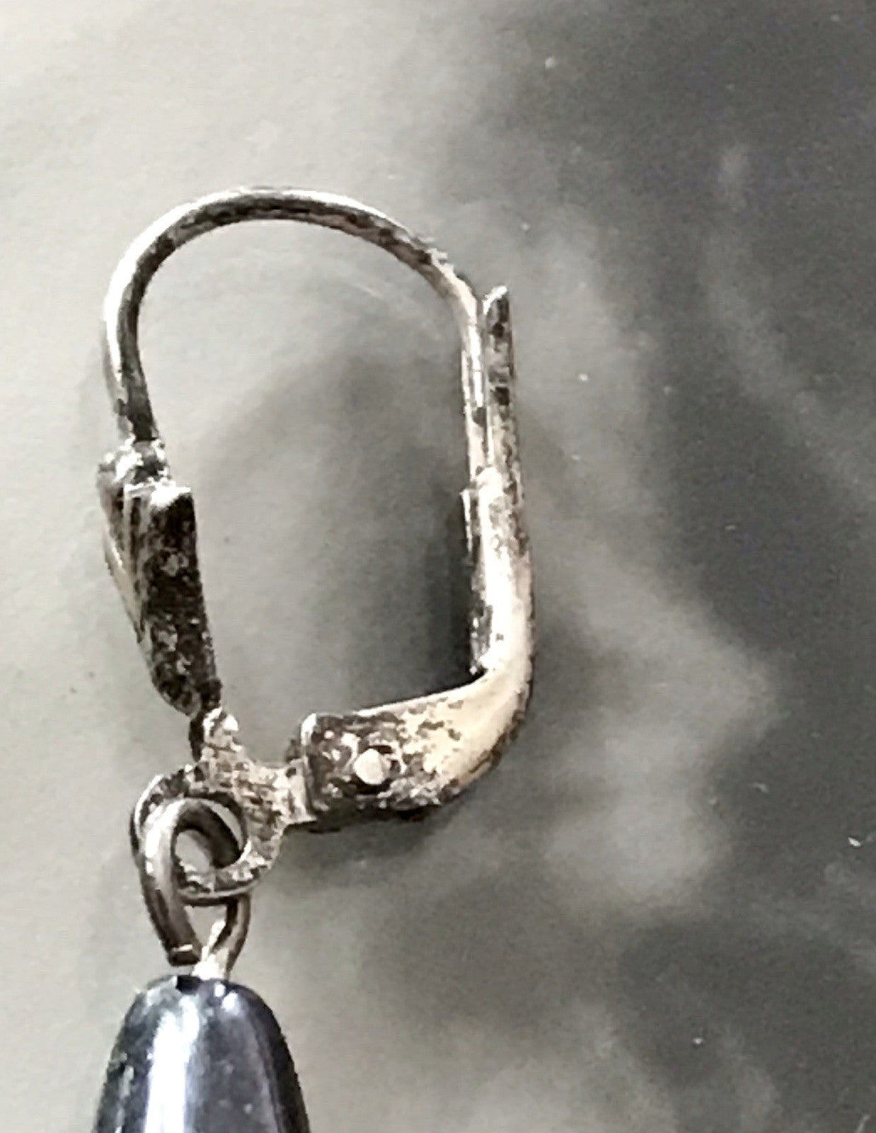 Antik Vintage Ohrhänger Ohrringe Hämatit Pampel DAMEN Silber 925