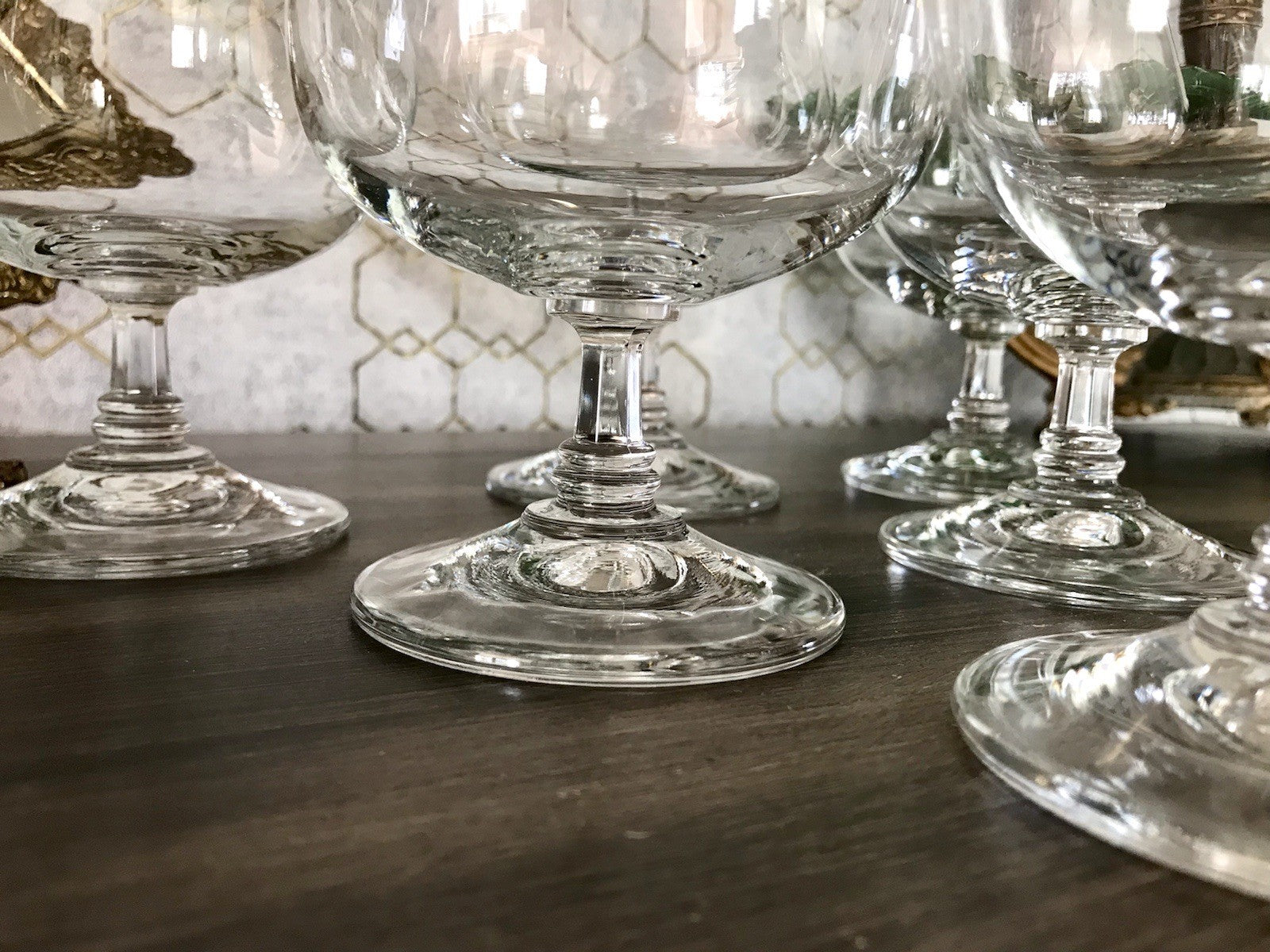 Art Déco Stil 6 Gläser Cognacschwenker Cognac Gläser Glas Goldrand Lausitzer