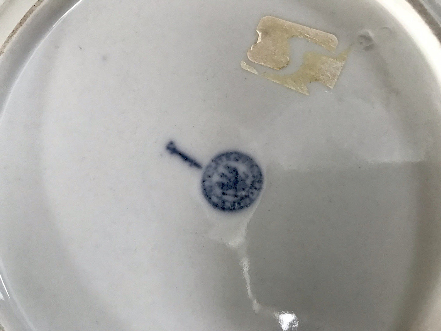 Antik Tielsch Porzellan Schale Zierschale Prunkschale um 1860 Blumenmalerei