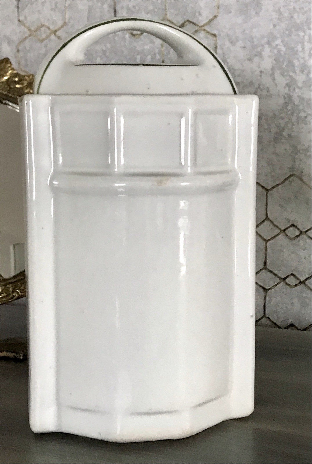 Antik Porzellan Dose Vorratsgefäß Vorratsdose Gries Rosen Jugendstil Art Déco