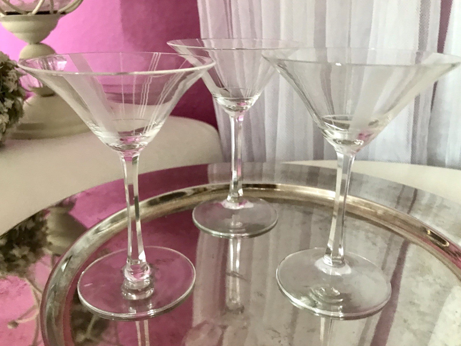 Antik Art Déco 3x Likörglas Gläser Zeus Otto Rakel 40er Weisswasser Silberstreif