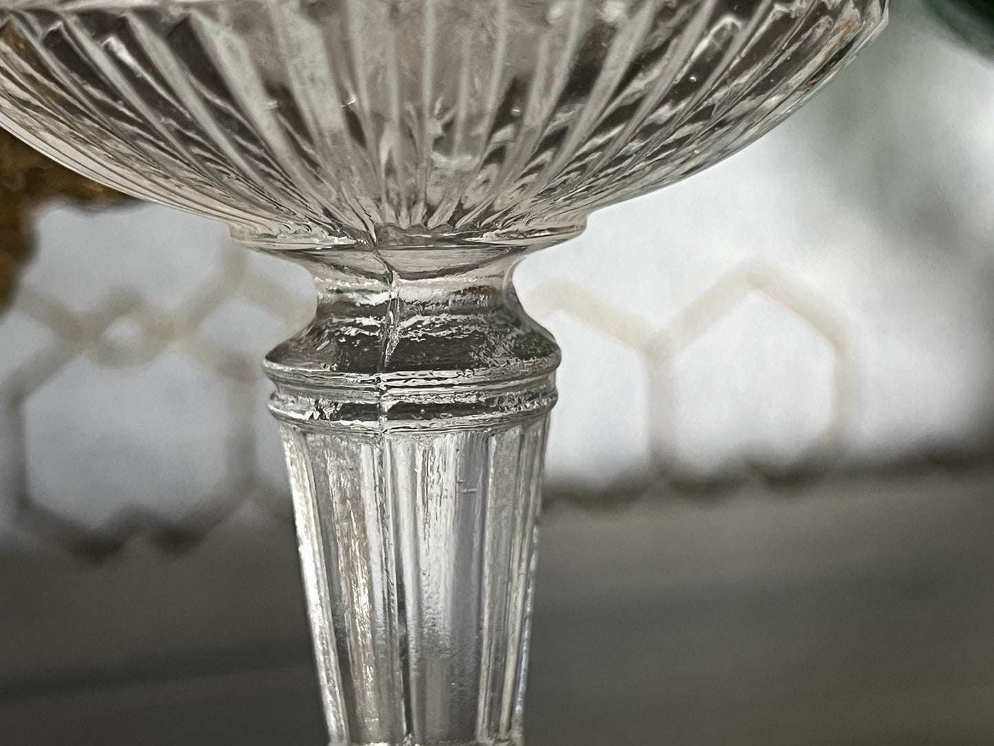 Antik Jugendstil Pressglas Glas Fußschale Schale Zuckerschale