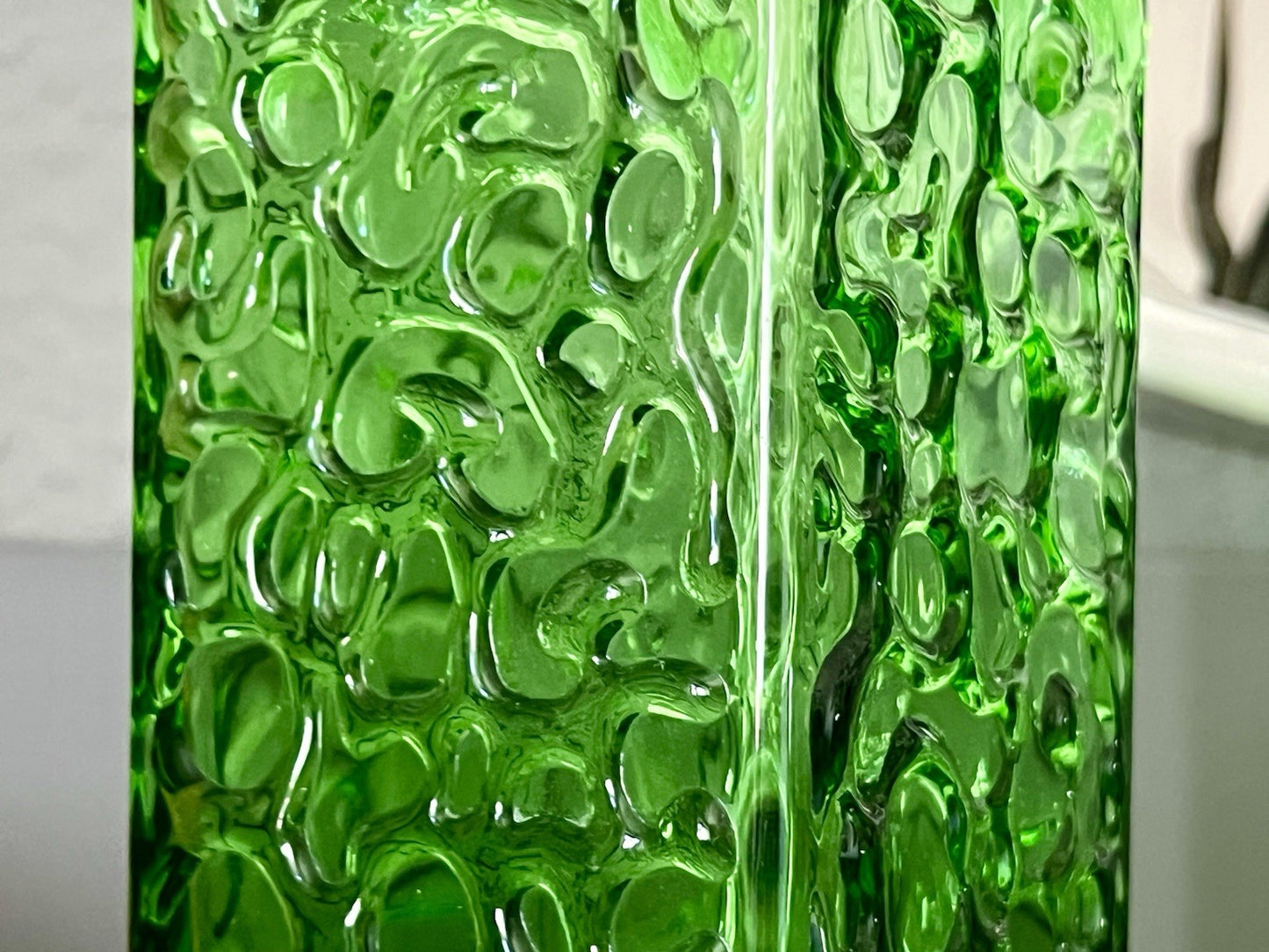 Vintage 60er 70er Design Glasvase Glas GRÜN Vase Bubble Pop Bengt Orup
