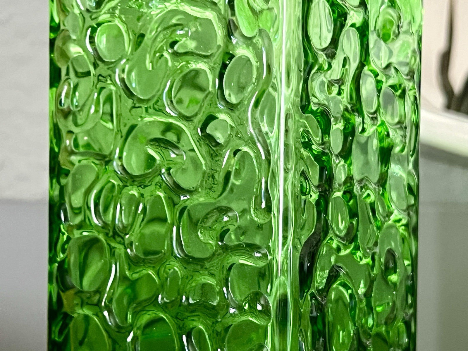 Vintage 60er 70er Design Glasvase Glas GRÜN Vase Bubble Pop Bengt Orup