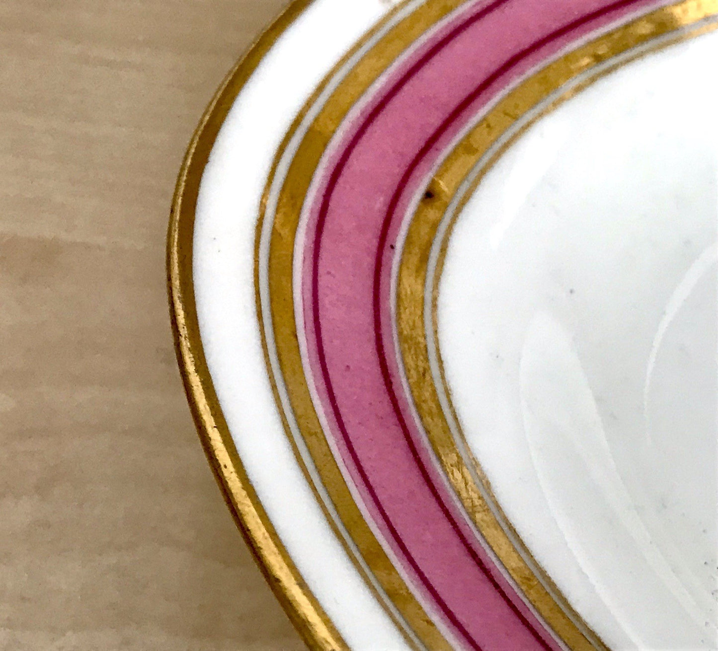 Antik Biedermeier Porzellan 1 ovale Schale  ~1845 Ligatur Monogramm JR