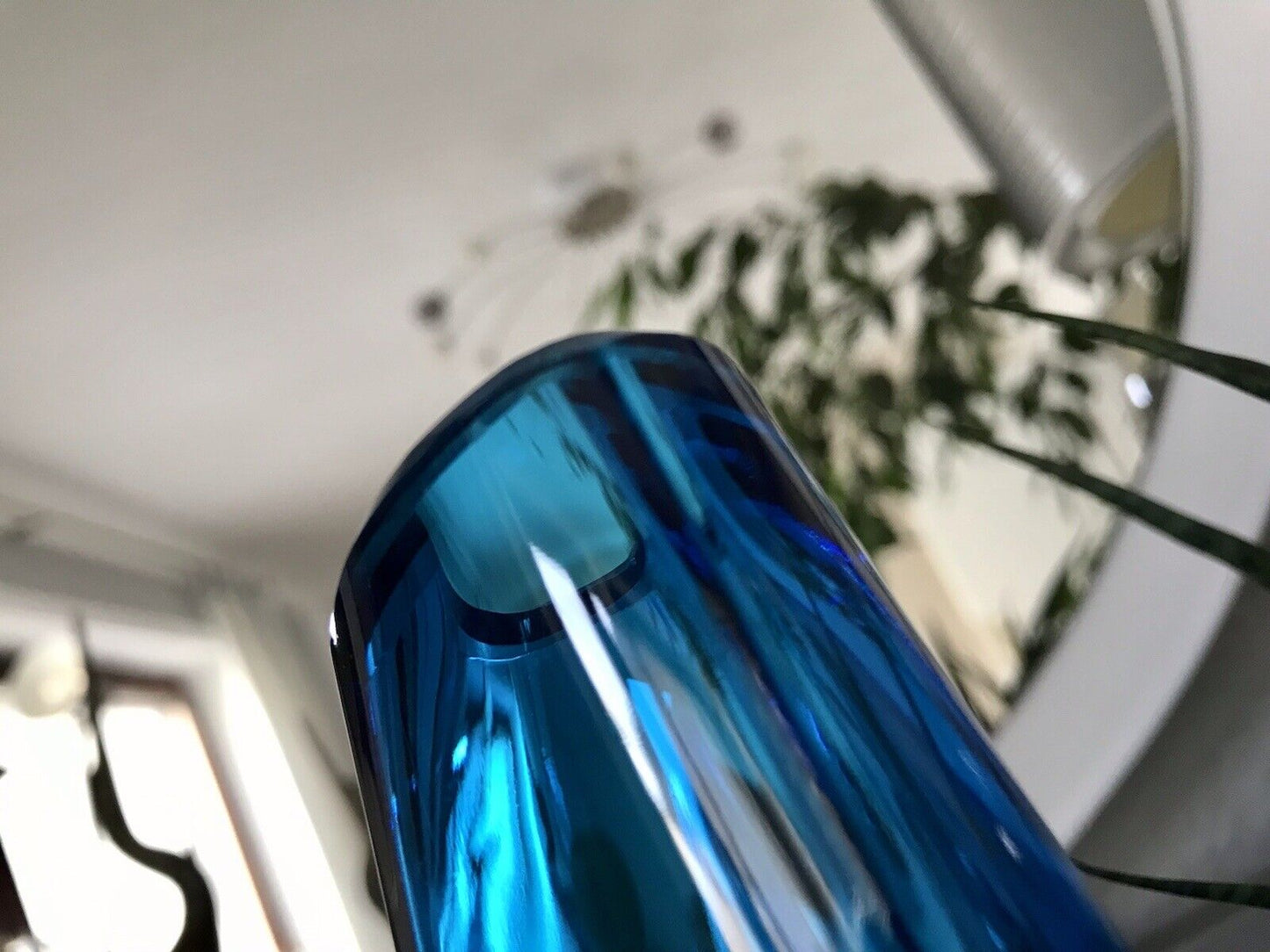 Murano ? Vintage 60er Glasvase Vase Blau  Kristallglas Edel Schwangere Elke