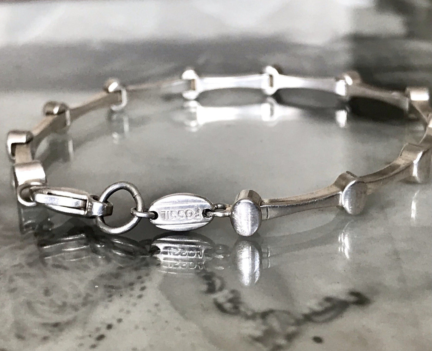 Unisex Herren Damen Armband Silber Schmuck Fossil massiv 925