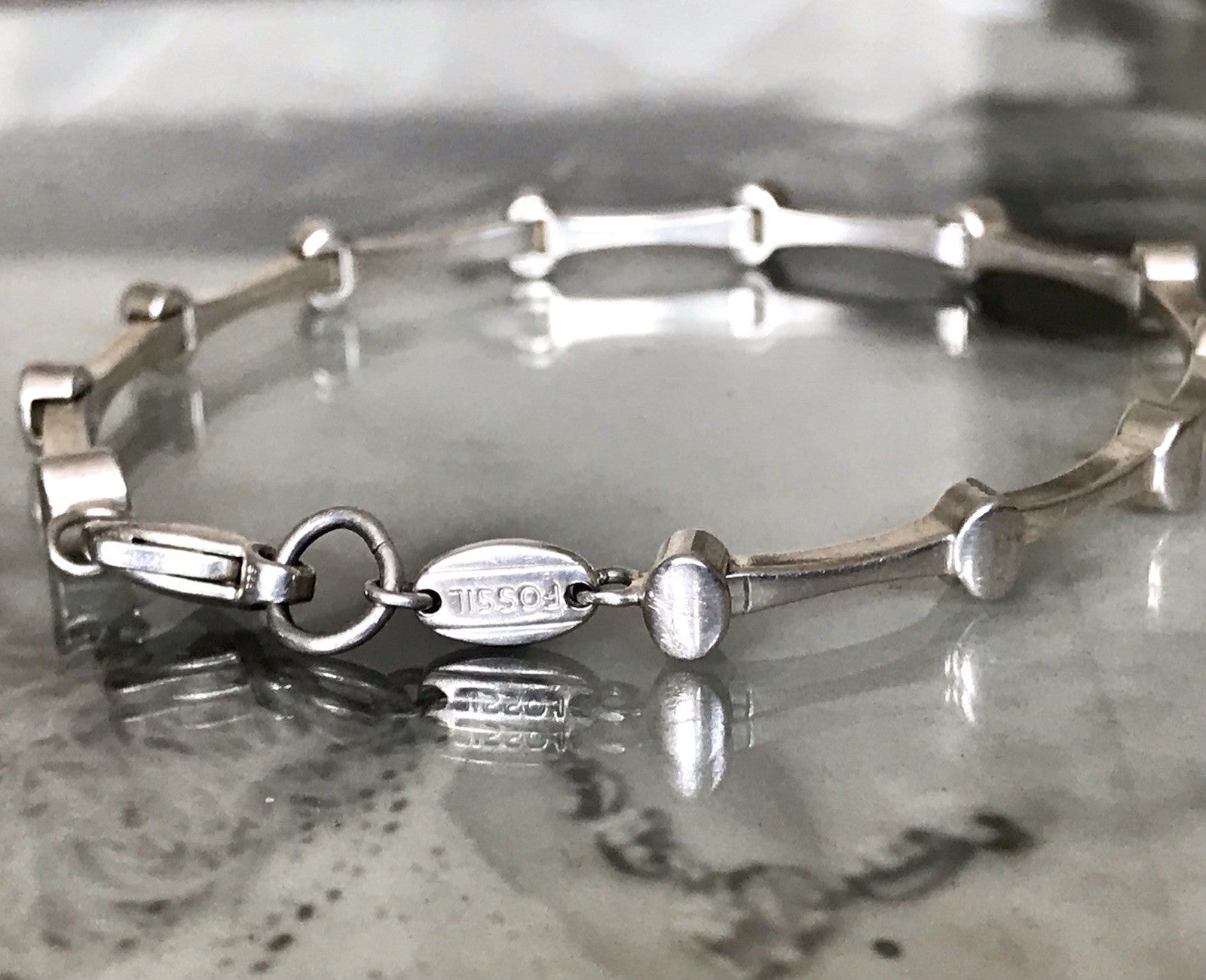 Unisex Herren Damen Armband Silber Schmuck Fossil massiv 925