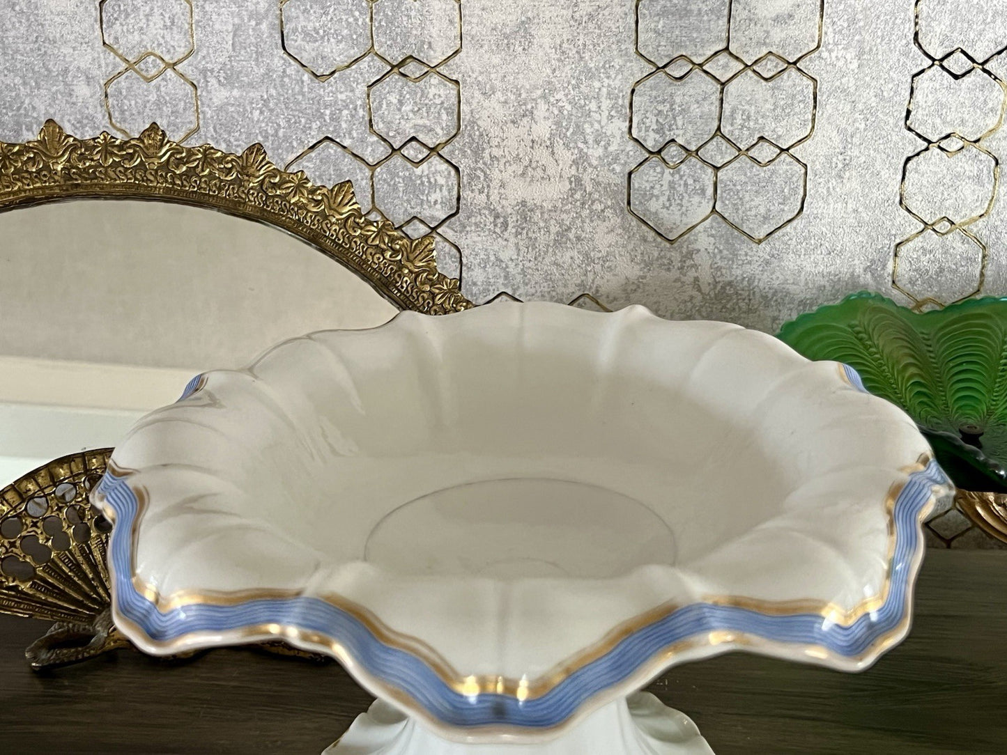 Antik Biedermeier Porzellan Fußschale Schale  ca. 1830 Pressmarke N So SCHÖN!!
