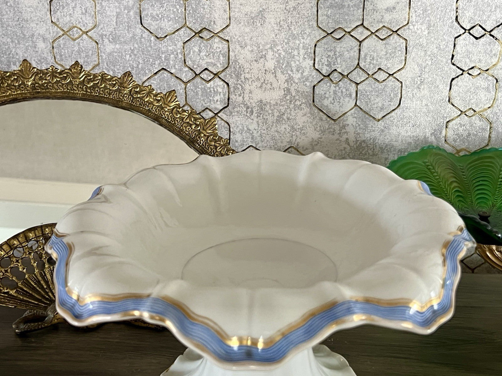 Antik Biedermeier Porzellan Fußschale Schale  ca. 1830 Pressmarke N So SCHÖN!!