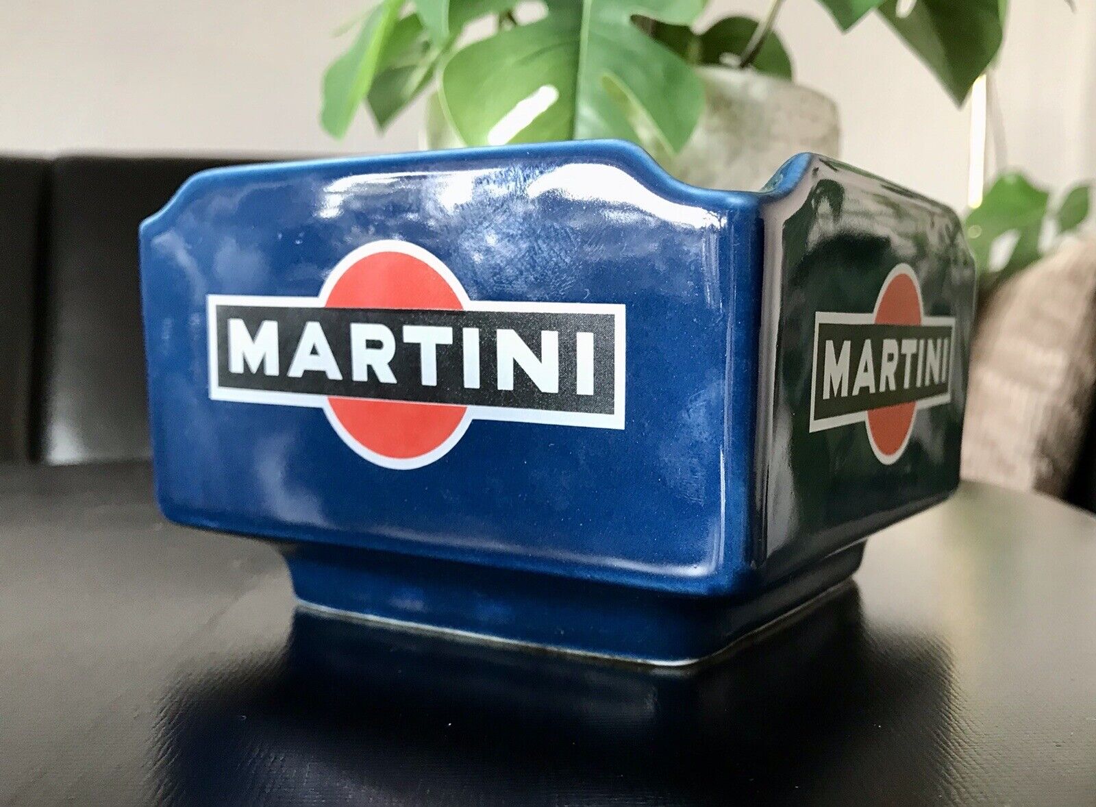 Vintage groß Martini Aschenbecher Ascher Keramik blau  60er 70er