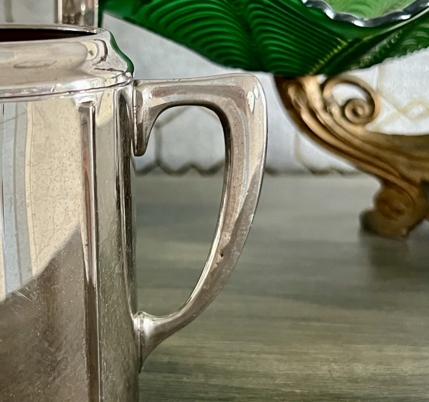 Antik Jugendstil Kaffee Kernstück Zuckerdose Rahmgießer Kanne vernickelt?