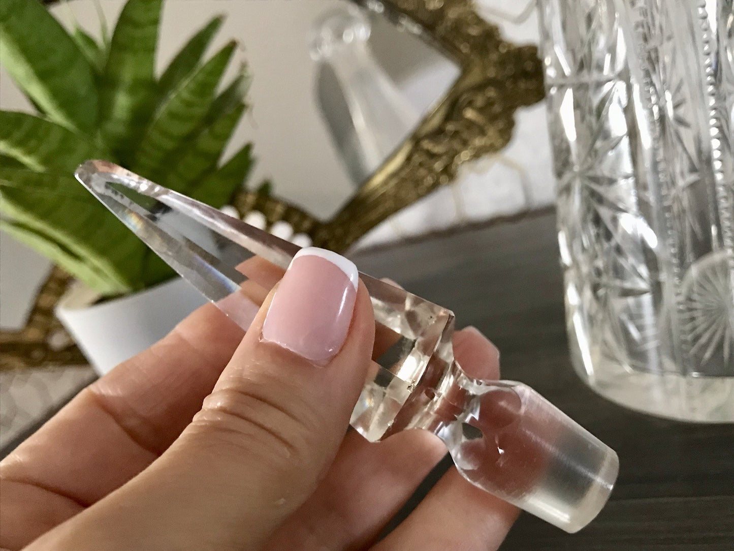 Antik Saint Louis? Glaskaraffe Karaffe Kristallglas wundervoll Bleikristall Edel