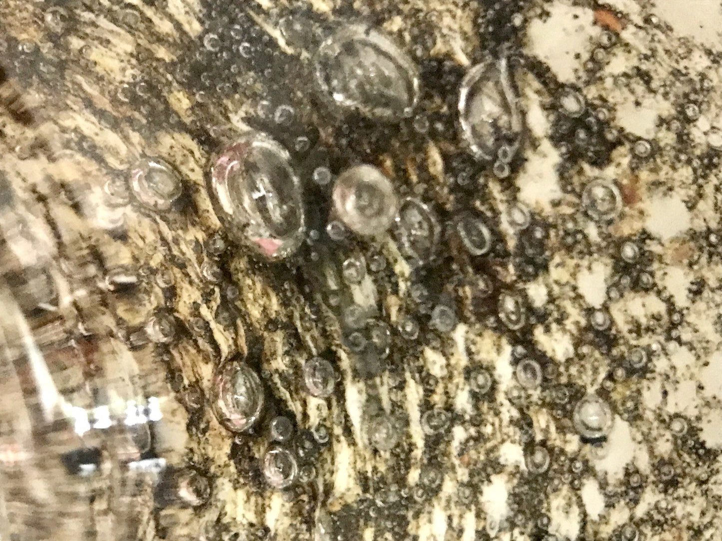 Murano 60er 70er Jahre Schale grau beige weiß So Schön! Schaum Luftblasen