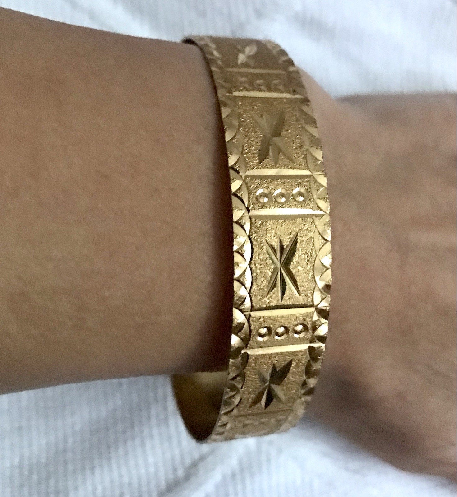 Vintage Art Déco Optik Armband Armreif Armspange vergoldet gold edel