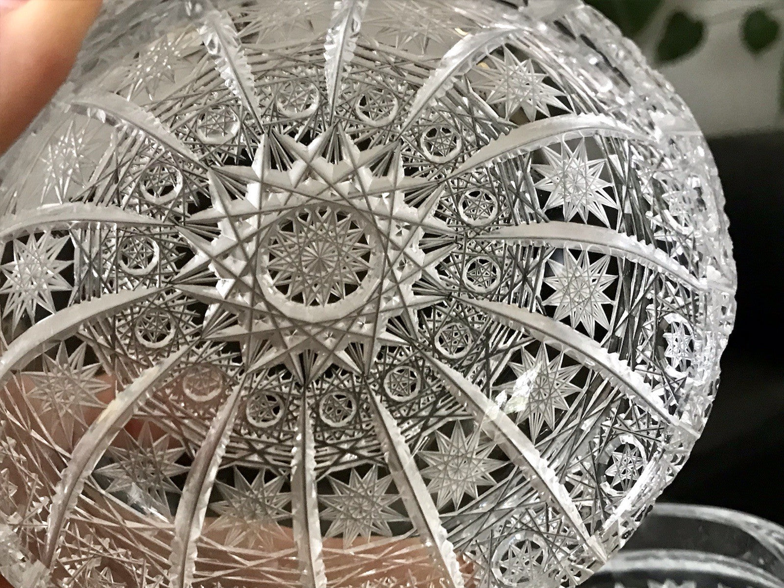 Vintage EDEL Glasdose Schale m. Deckel Bonboniere Kristallglas Schliff