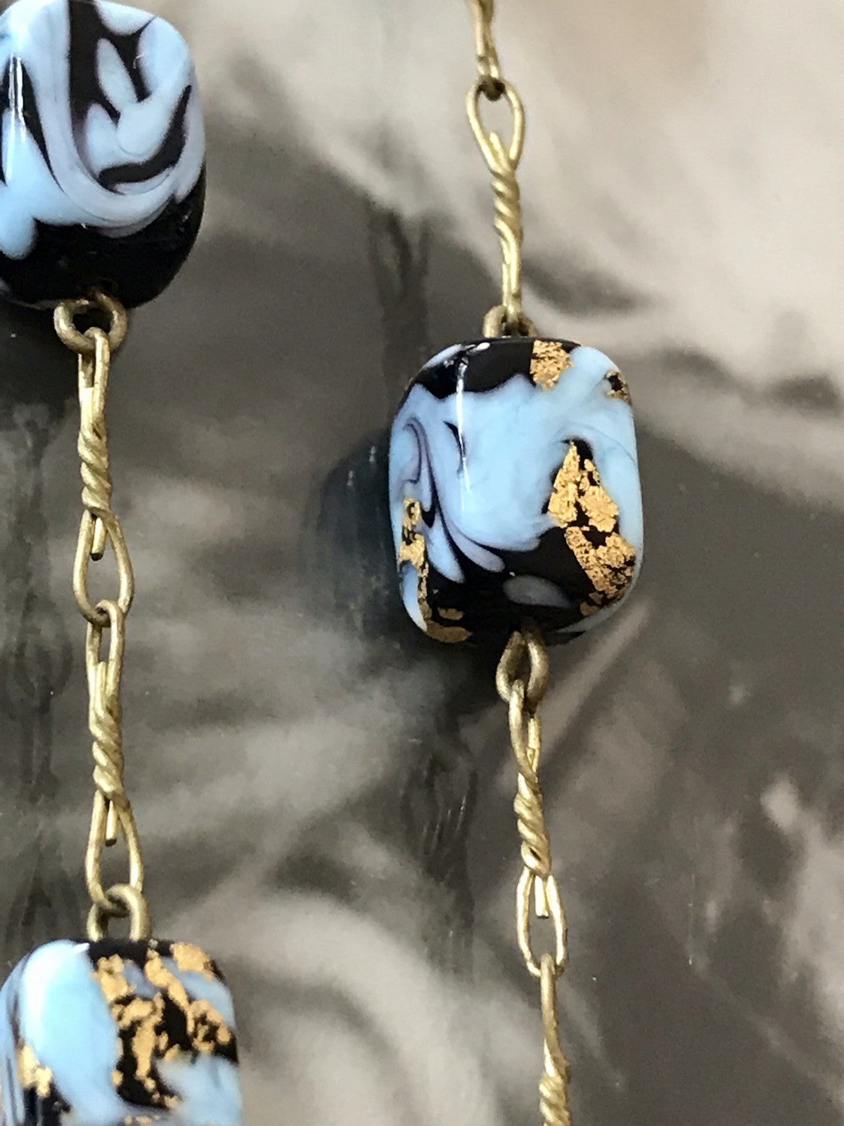 Alt Edel Vintage Halskette Kette Murano Perlen Sehr Schön