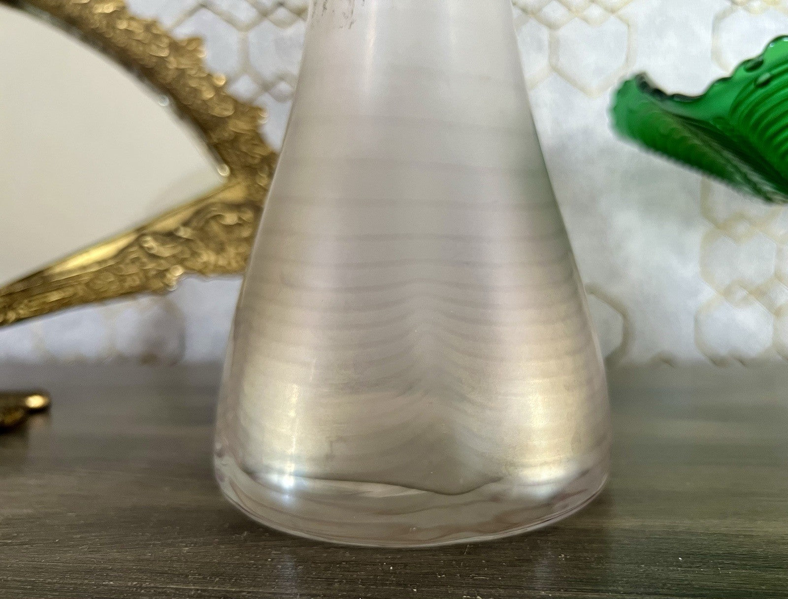 Vintage Glasvase Glaskunst Vase edel Glashütte Eisch ? irisierend schillernd
