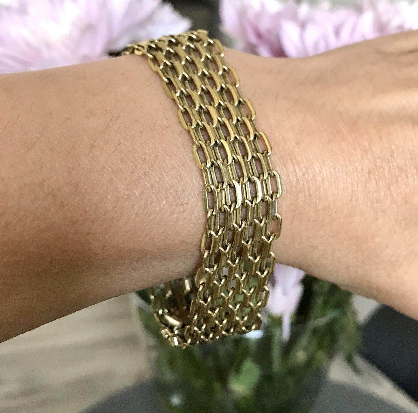 Vintage Teppicharmband Armband vergoldet Amerik. Doublè