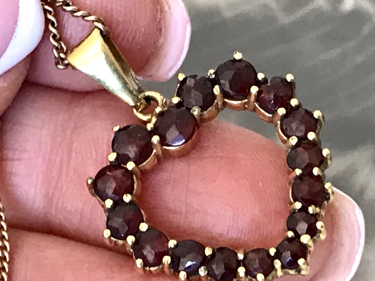 Antik Herz Anhänger 250er Gold Normgold Granate Granatschmuck Kettenanhänger