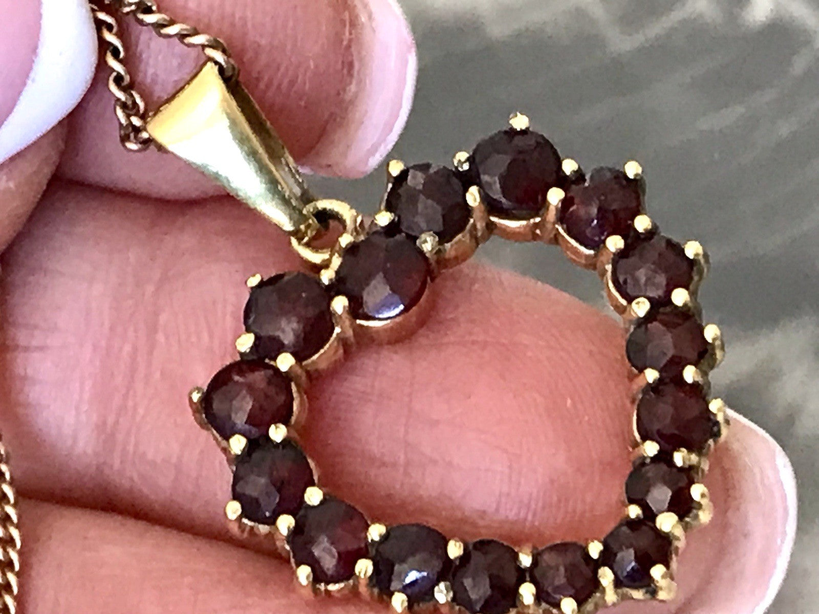 Antik Herz Anhänger 250er Gold Normgold Granate Granatschmuck Kettenanhänger