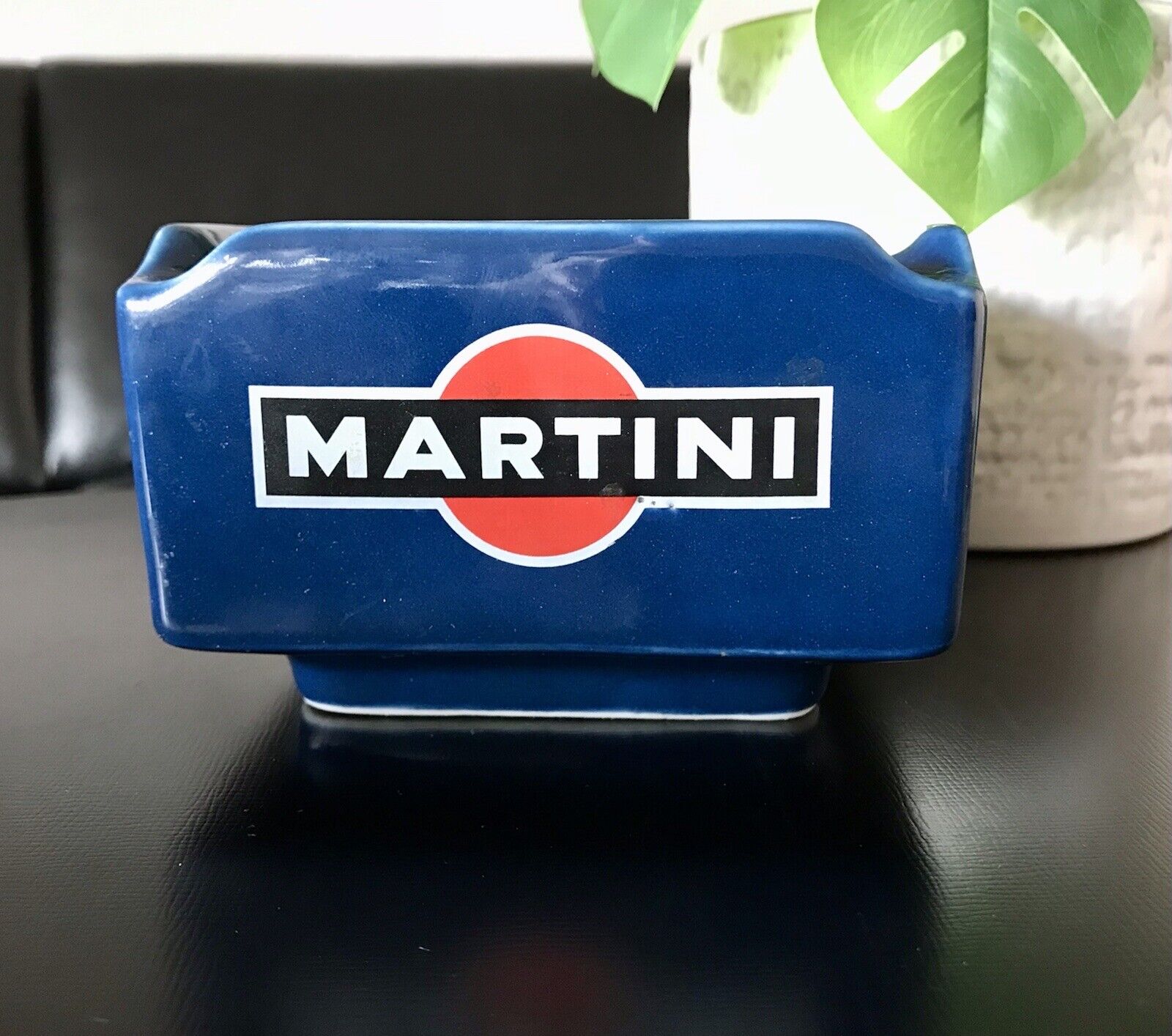 Vintage groß Martini Aschenbecher Ascher Keramik blau  60er 70er