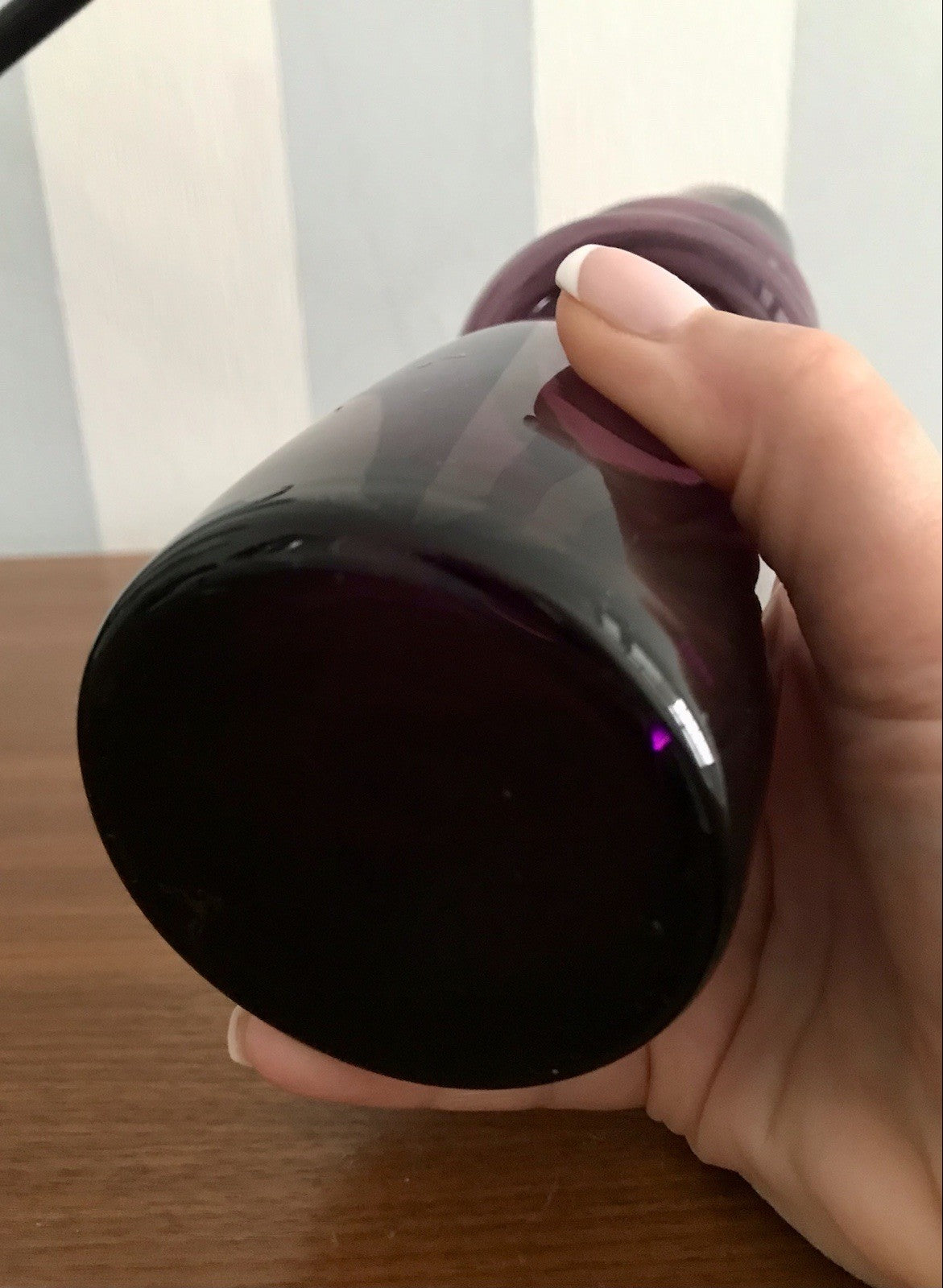 Vintage mid century Vase 60er 70er Glasvase mundgeblasen WUNDERSCHÖN!! lila