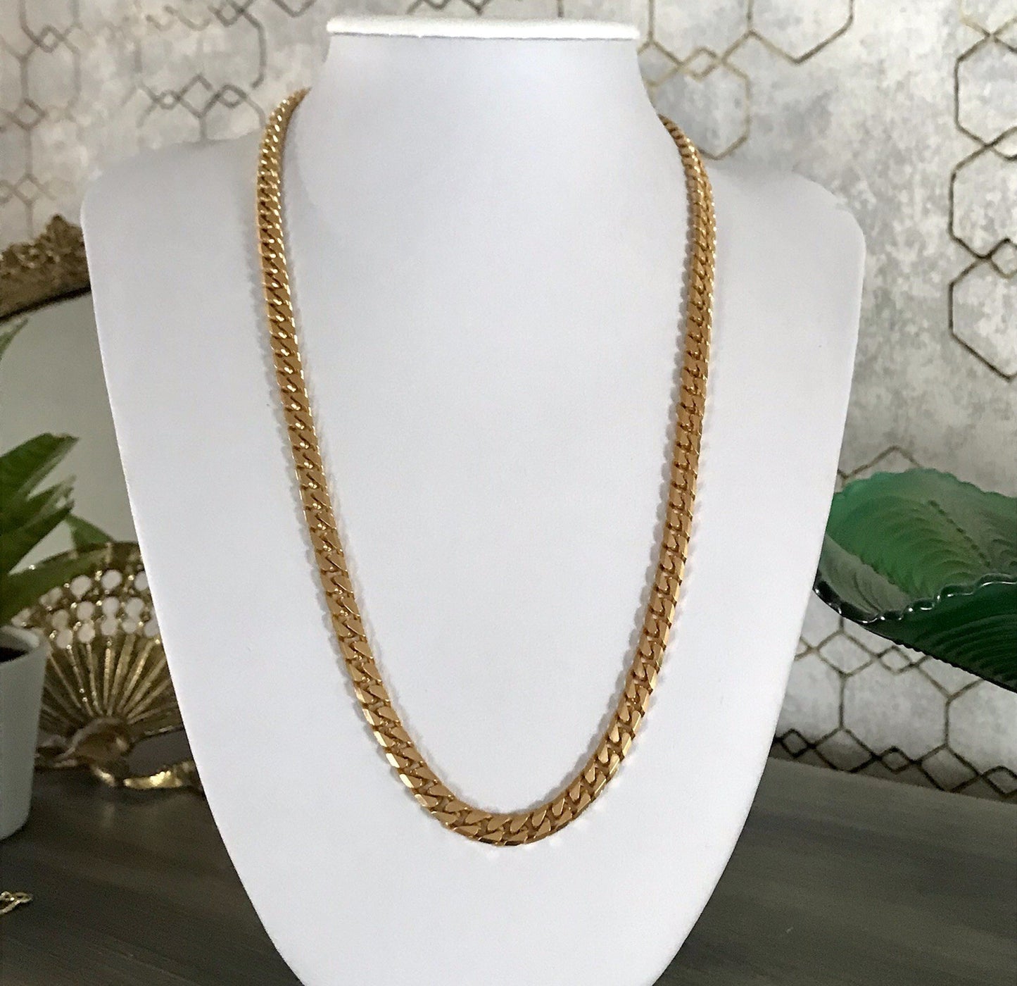 Vintage Halskette Amerik. Doublè gold SCHÖN Unisex Massiv