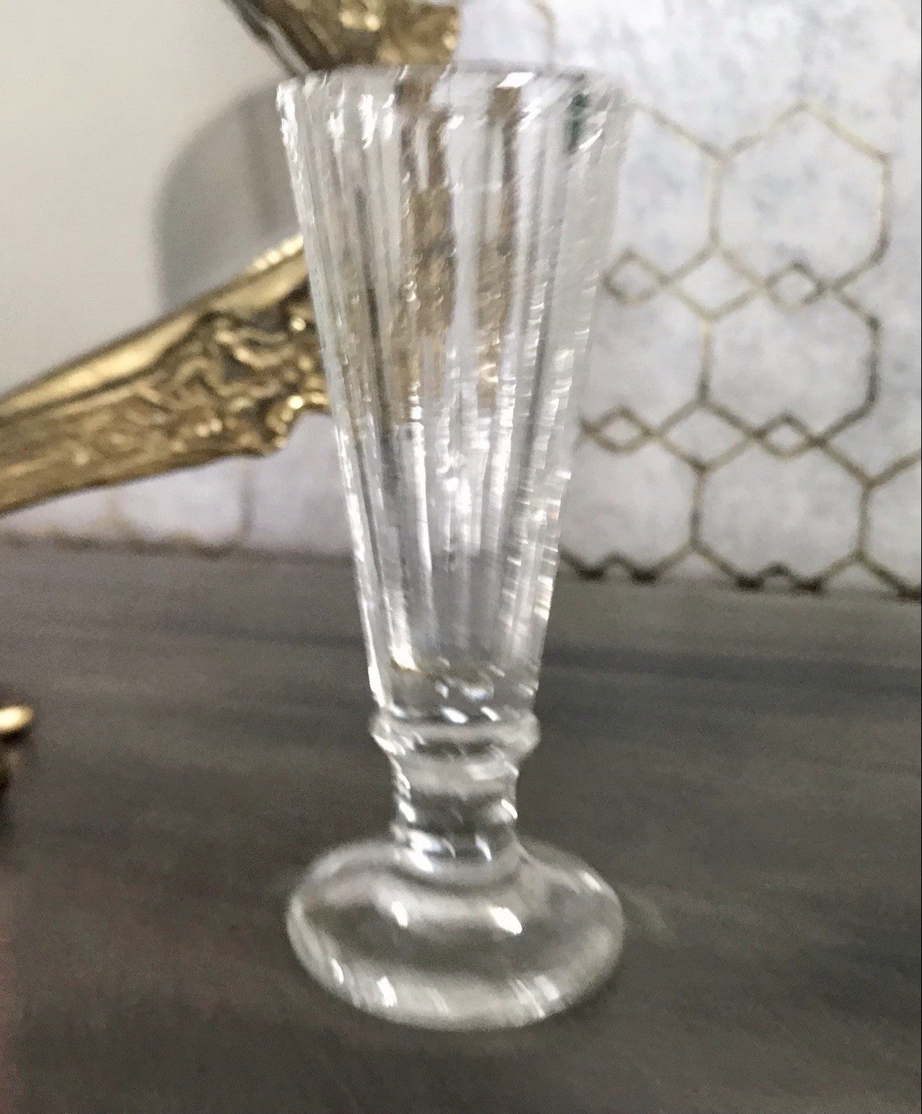 Antik uralt 1x Glas Likör Schnapsglas  Pressglas kantiges Design