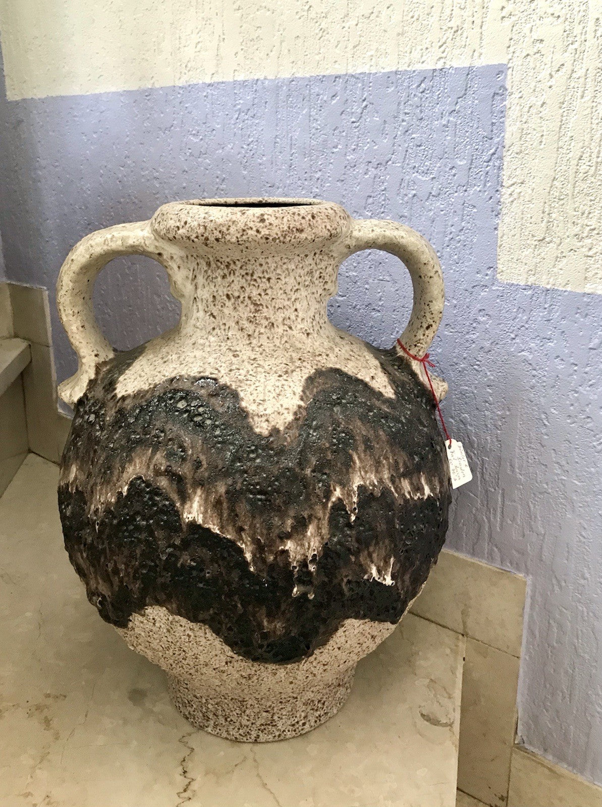 Vintage 60’s Vase Mid Century Steingut Keramik Dümler Breiden Kunstvoll Fat Lava