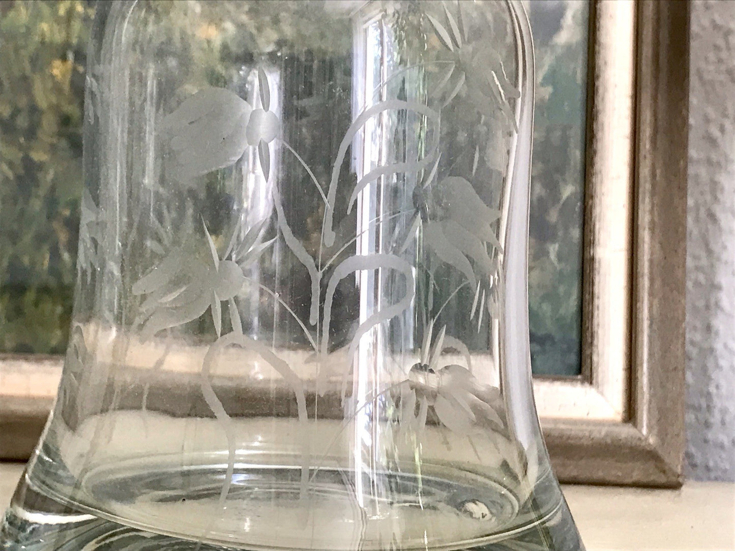 Vintage groß Glaskaraffe Karaffe Zier- Schliff Glas Bleikristall? Kristallglas