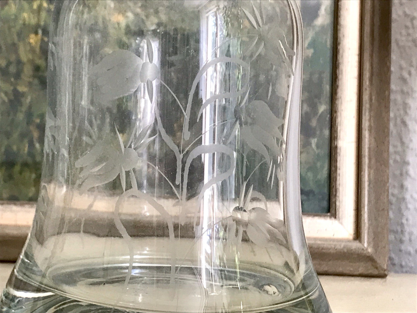 Vintage groß Glaskaraffe Karaffe Zier- Schliff Glas Bleikristall? Kristallglas