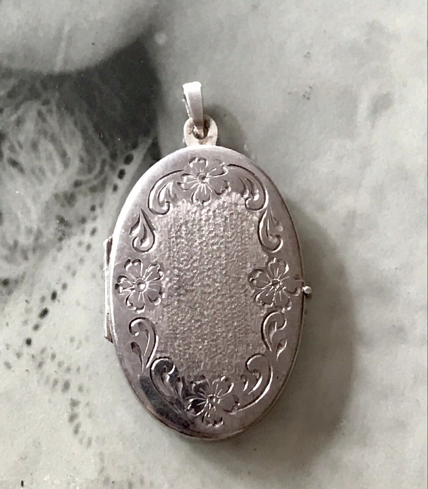 Antik Anhänger Kettenanhänger Silber 925 Foto Medaillon Amulett