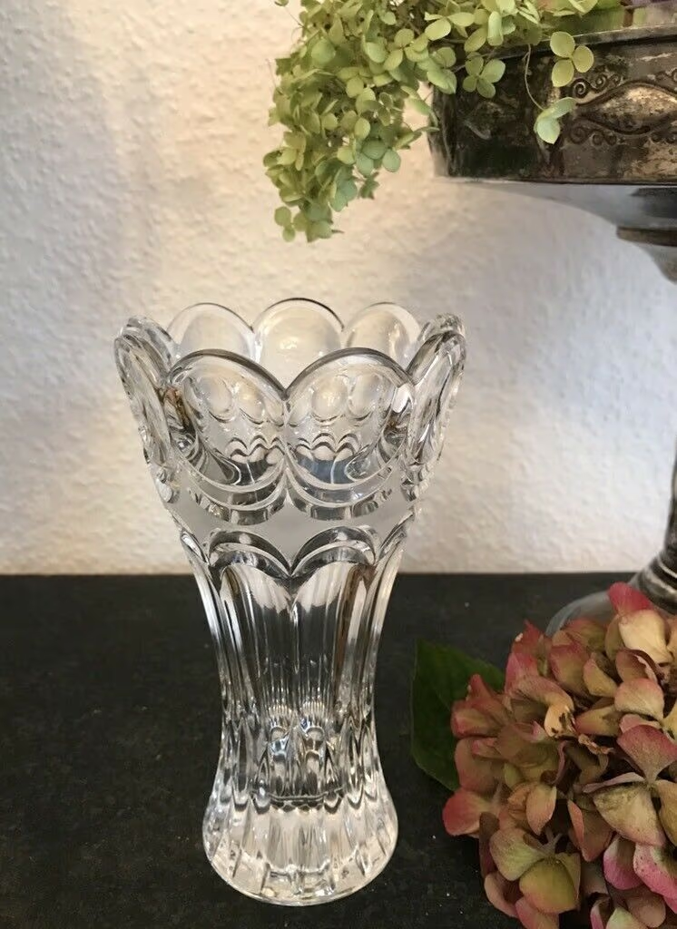 Edel alt Pokalvase Vase Kristallvase Bleikristall Glasvase
